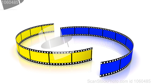 Image of Yellow and blue film arc