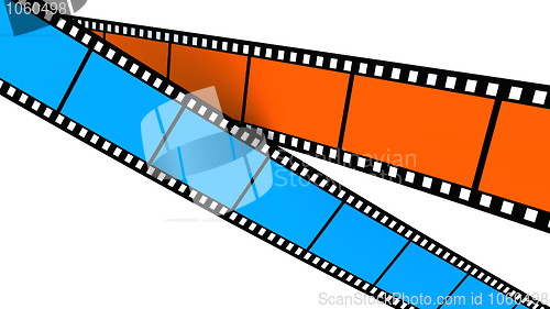 Image of Two blue and one orange Film