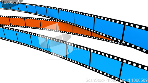 Image of Two blue and one orange Film