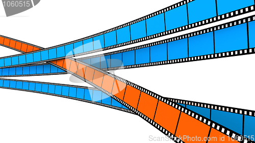 Image of Two blue and one orange Film