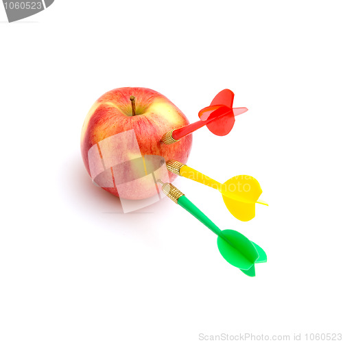 Image of Apple with three darts