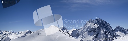 Image of Mountain panorama. Caucasus, ski resort Dombay.