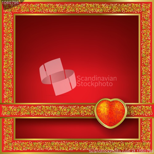 Image of Valentines greeting with red heart