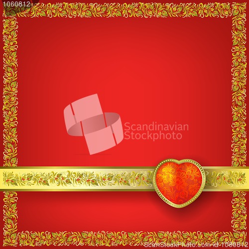Image of Valentines greeting with red heart