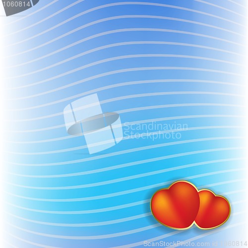 Image of Valentine's greeting with red hearts