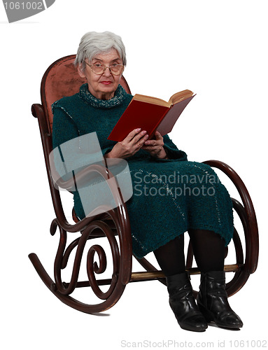 Image of Old woman with a book