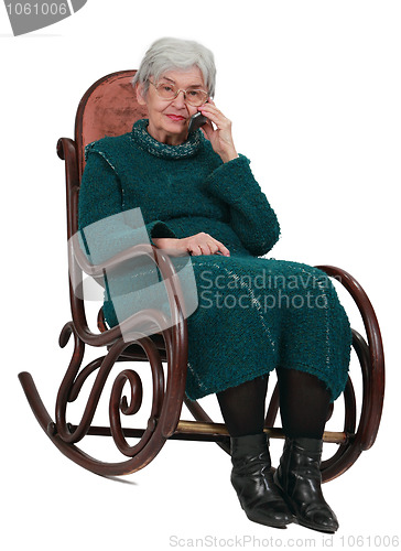 Image of Old woman on the phone