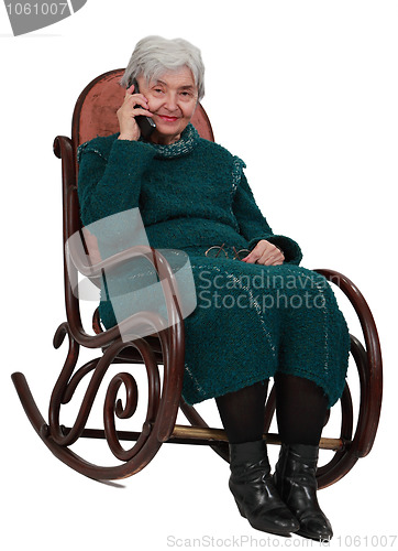 Image of Old woman on the phone