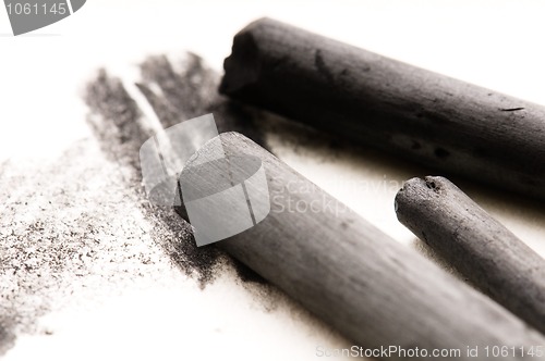 Image of Artist's black charcoal with smudge