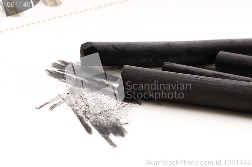 Image of Artist's black charcoal with smudge