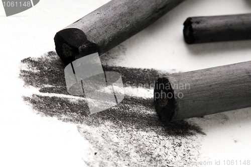 Image of Artist's black charcoal with smudge