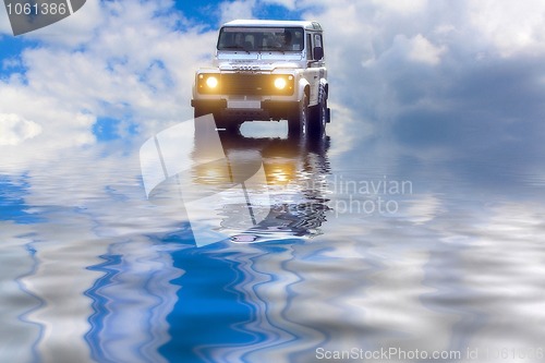 Image of car in the river