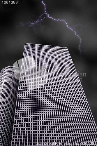 Image of storm over the city