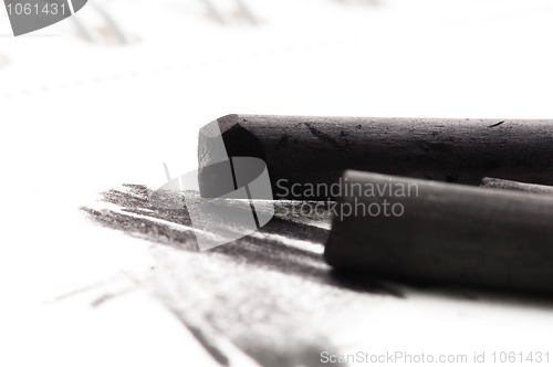 Image of Artist's black charcoal with smudge