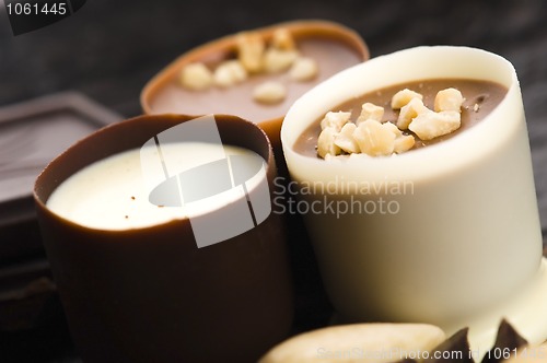 Image of chocolates with sweet almonds 