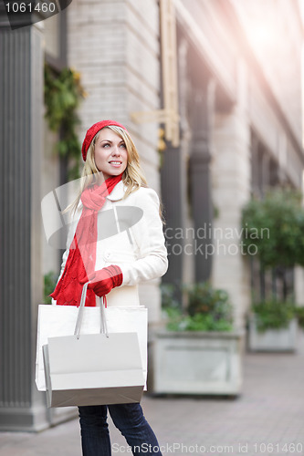 Image of Caucasian woman shopping