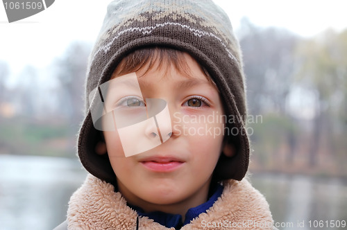 Image of autumn boy portrait