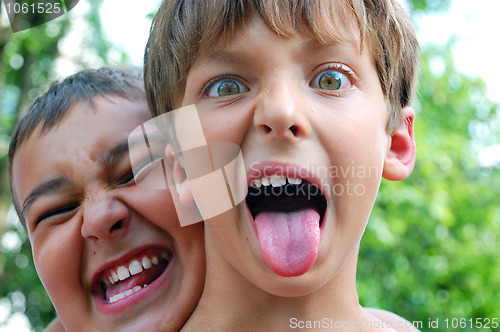 Image of crazy funny children faces