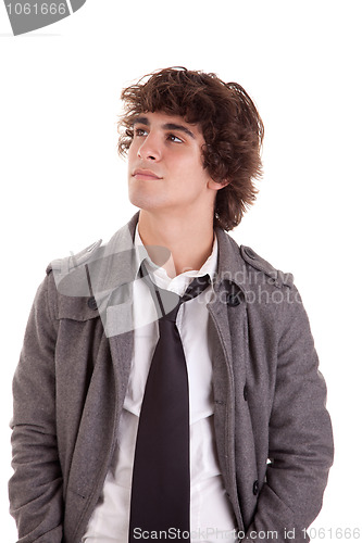 Image of cute boy, looking up