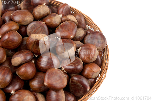 Image of Wicker basket with chestnuts