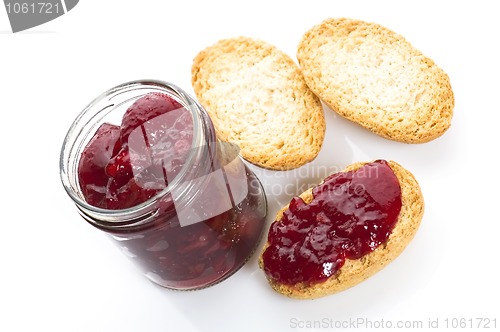 Image of Breakfast of cherry jam on toast