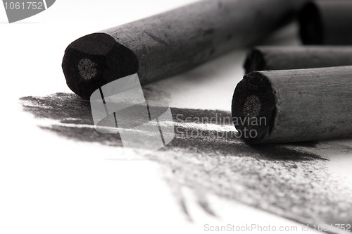 Image of Artist's black charcoal with smudge