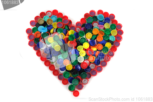 Image of heart from color caps 