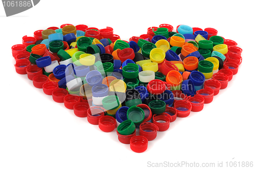 Image of heart from color caps 