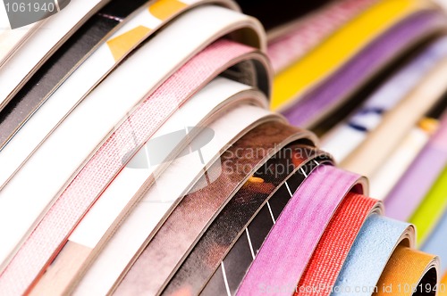 Image of Stack of open magazines