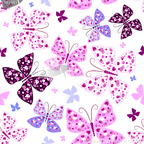 Image of Seamless pattern with butterflies