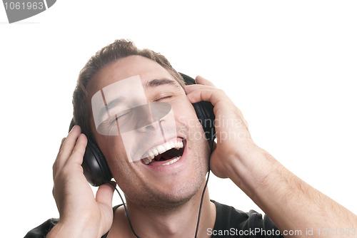 Image of Man listening the music