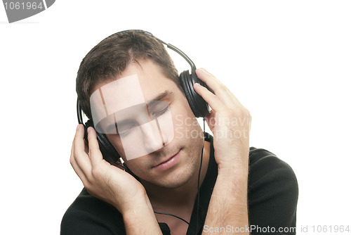 Image of Man listening the music