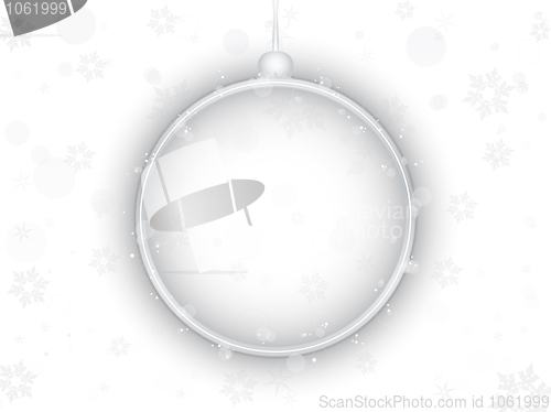 Image of Silver Neon Christmas Ball on White Background