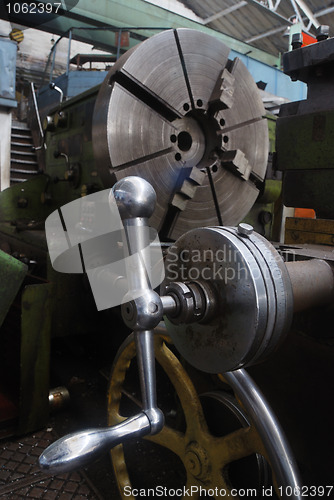 Image of old lathe in the factory