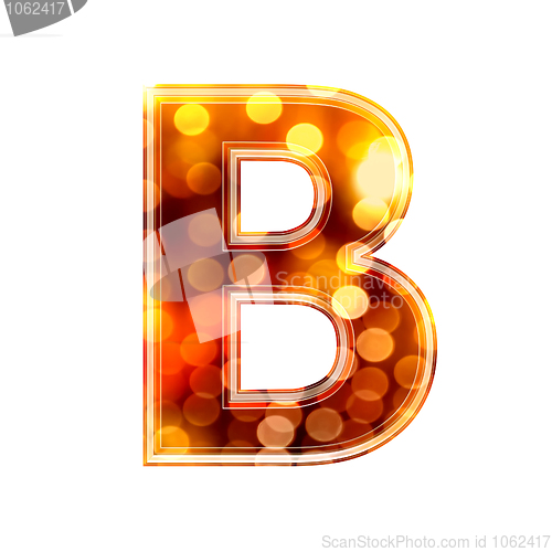 Image of 3d letter with glowing lights texture