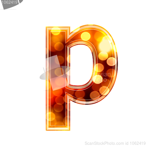 Image of 3d letter with glowing lights texture - p