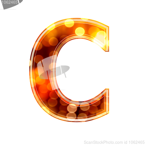 Image of 3d letter with glowing lights texture