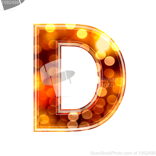 Image of 3d letter with glowing lights texture