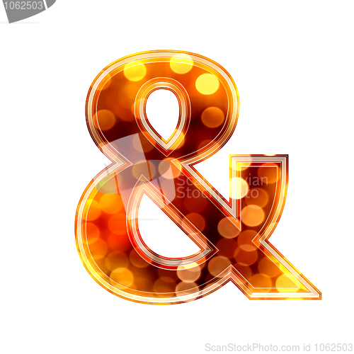 Image of 3d sign whith glowing lights texture