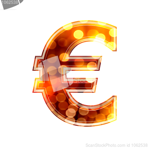 Image of 3d currencysign with glowing lights texture