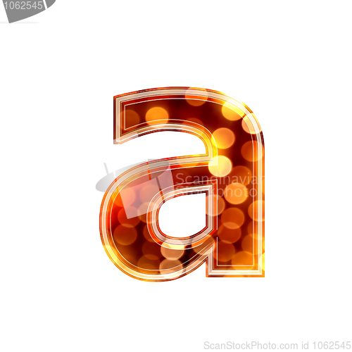 Image of 3d letter with glowing lights texture - a