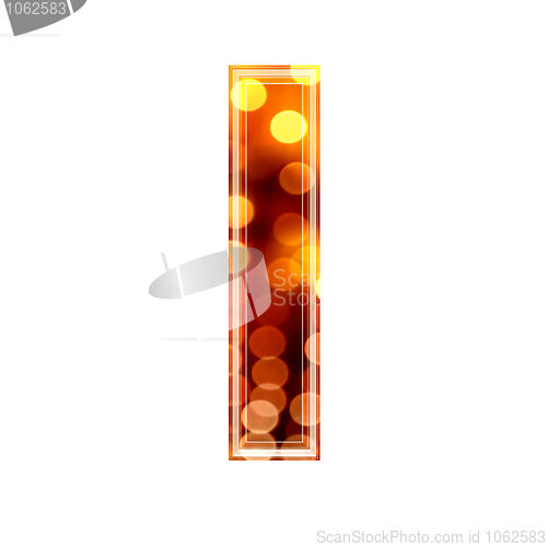 Image of 3d letter with glowing lights texture - l