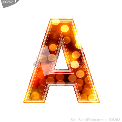 Image of 3d letter with glowing lights texture
