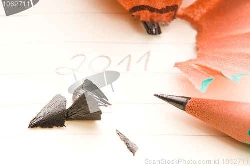 Image of New Year and sharp Pencil