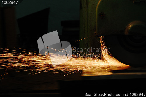 Image of grinder with sparks