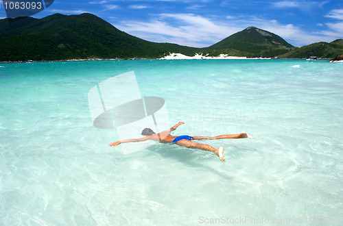 Image of Swimming in crystalline clear waters in Arraial do Cabo, Rio de Janeiro, Brazil