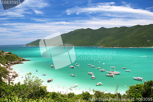 Image of Swimming in crystalline clear waters in Arraial do Cabo, Rio de Janeiro, Brazil 