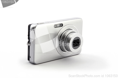 Image of silver digital compact photo camera