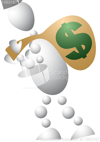 Image of Man carries a bag of money
