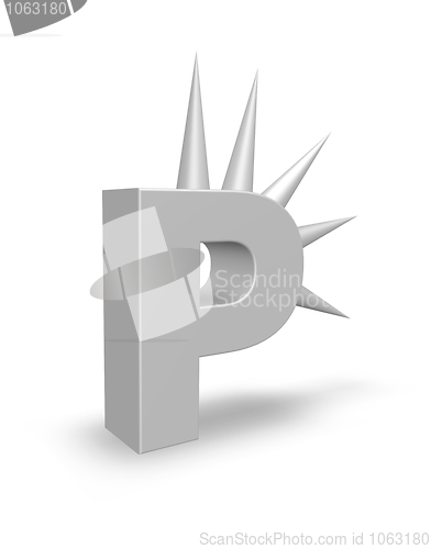 Image of letter p with prickles